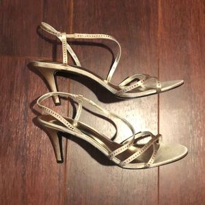 Lauren RL Gold satin sandal